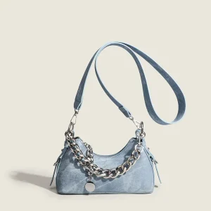 Women’s Fashion Leisure Chain Crossbody Baguette Bag